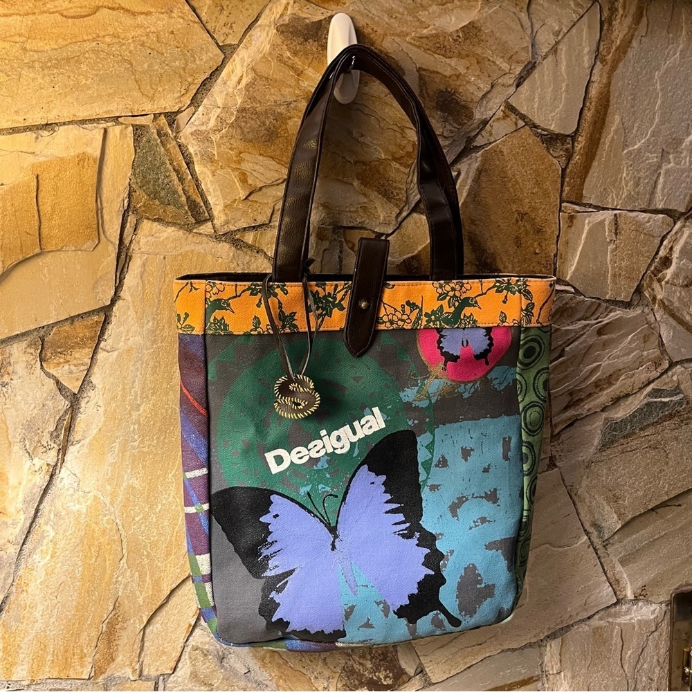 Desigual vintage stand out colourful Tote Bag - perfect for spring and summer - Picture 9 of 16